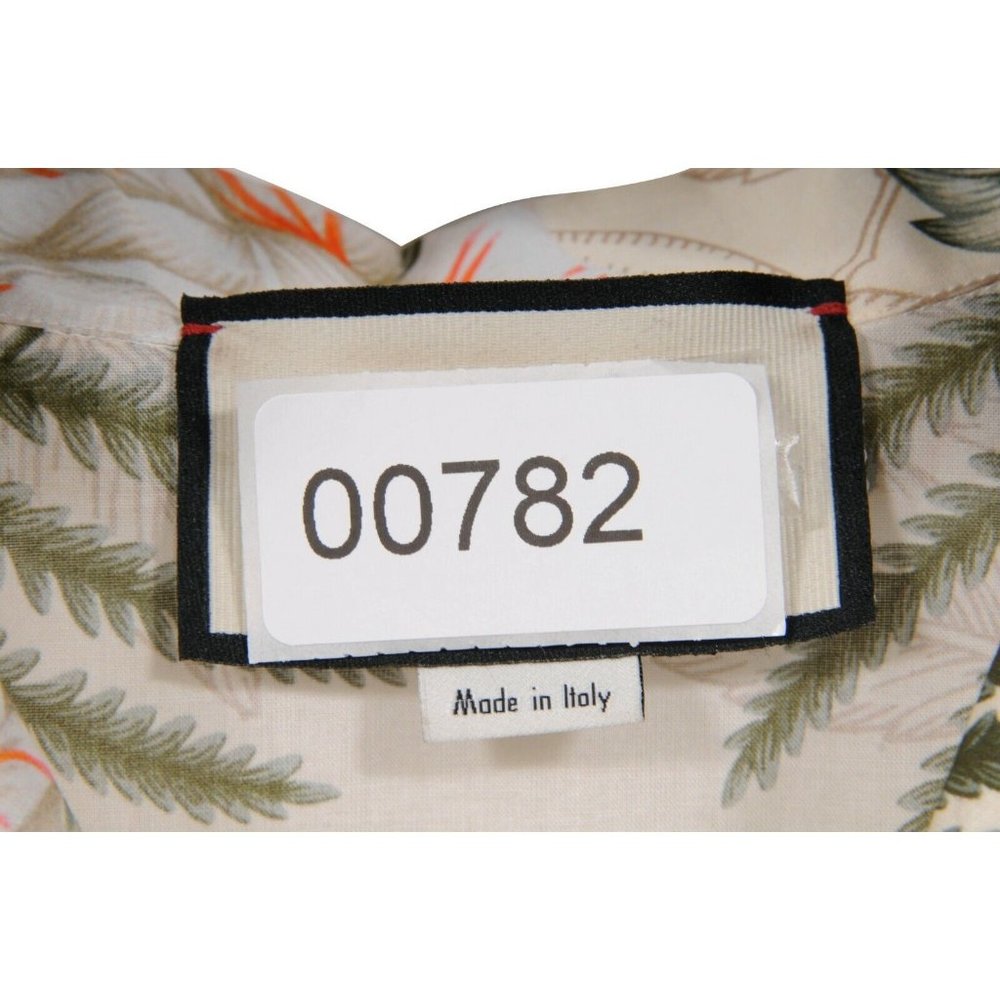 Gucci Mens Dual Pocket Bowling Shirt 50 Medium Floral Hawaiian Print Button Down - Picture 8 of 8